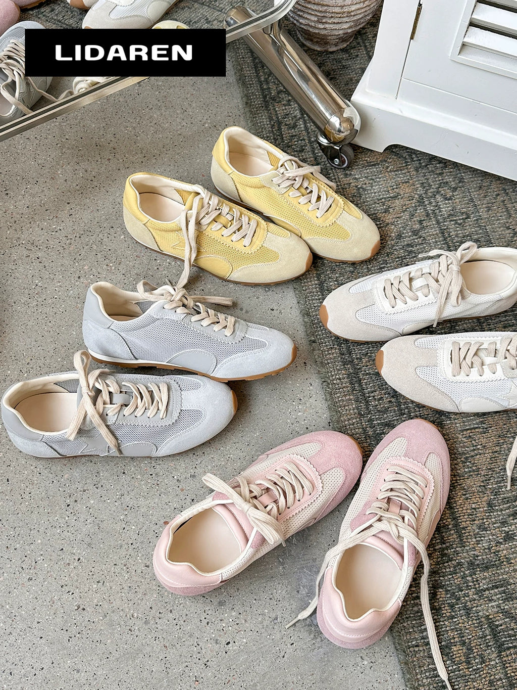 Lidaren Produced Mesh Lace-Up Training Sneaker