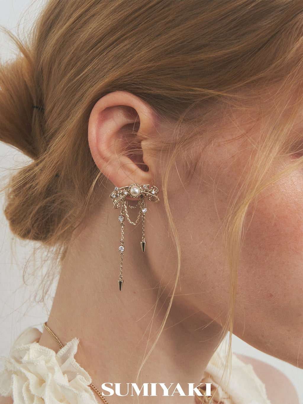SUMIYAKI Pearl Bowknot Earrings