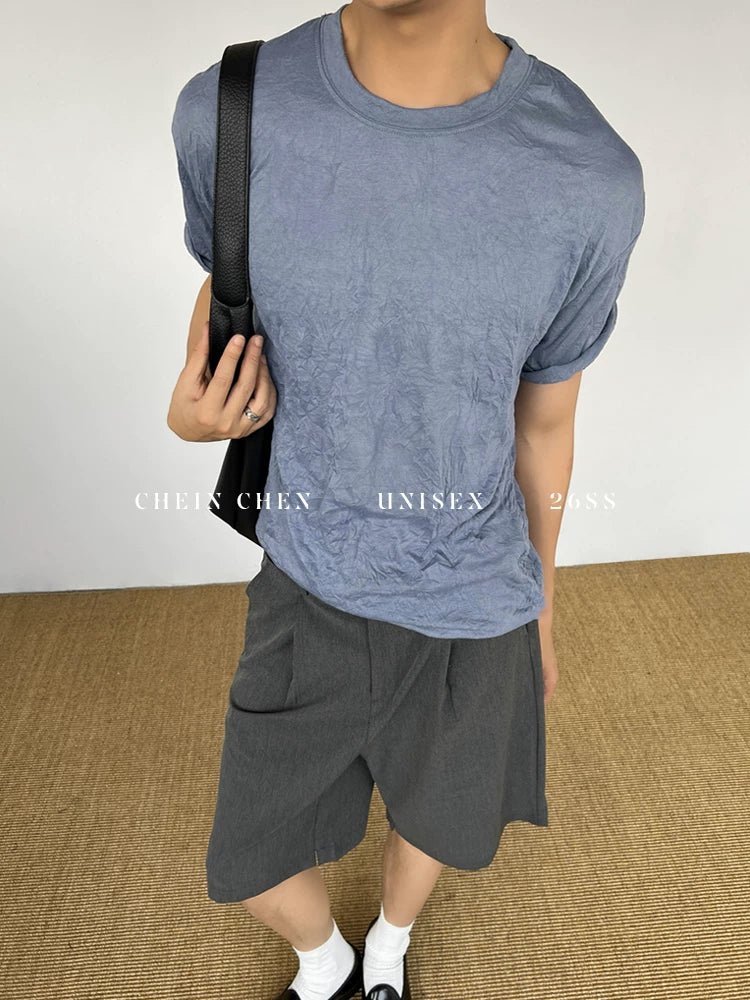 CHEIN CHEN Pleats of Elegance Relaxed Pleated Tee