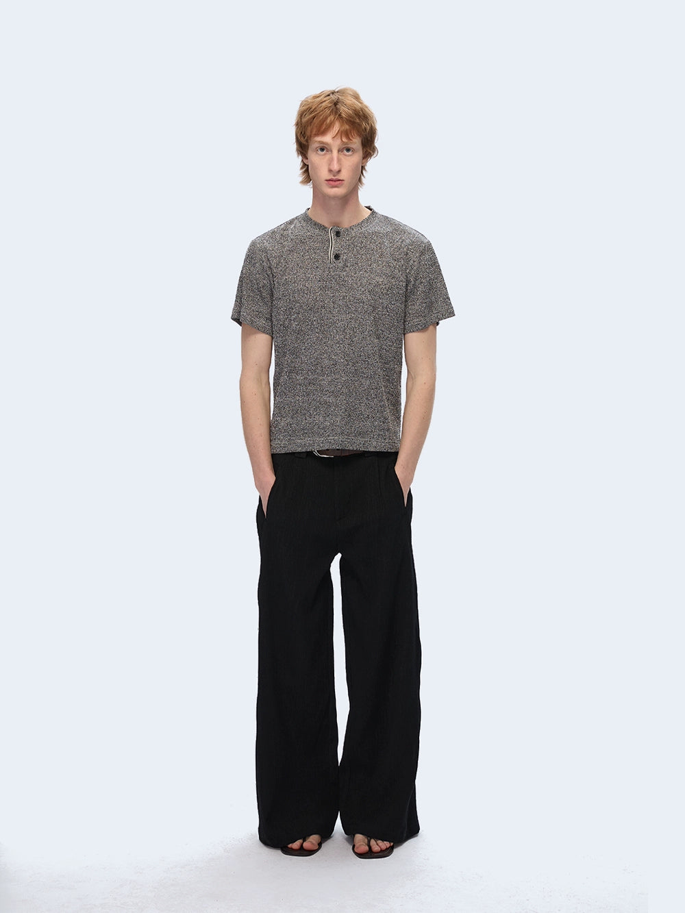 TZ Killer Textured Arc Wide Leg Trousers