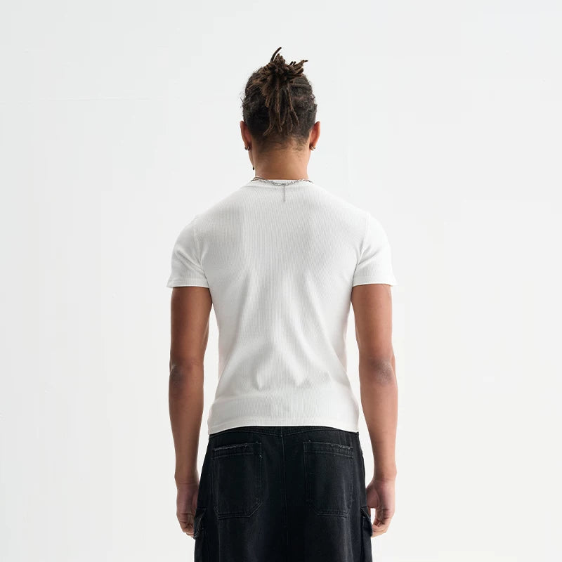 FIVE MEN 220g Stretch Slim Fit Cropped Tee
