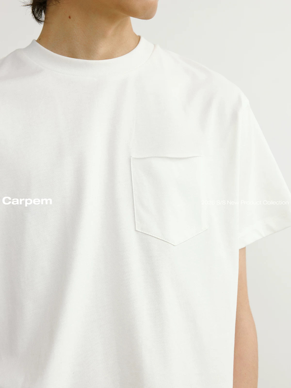CARPEM Pocket Cropped Curved Hem Breathable Tee