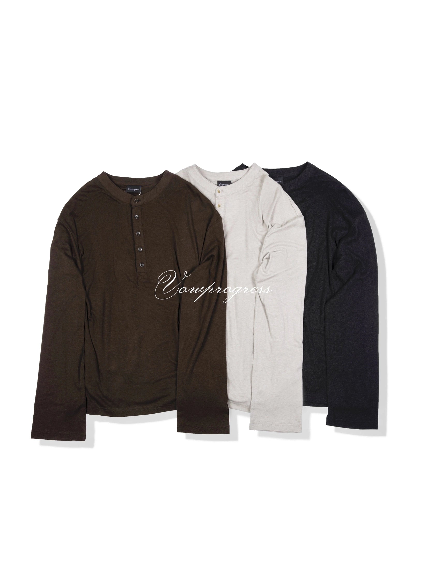 VOWPROGRESS Henry Collar Drape Base Long Sleeve