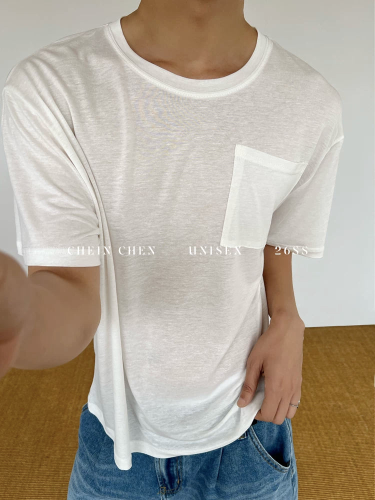 CHEIN CHEN Bare-Sense 400g Breathable Loose Pocket Tee