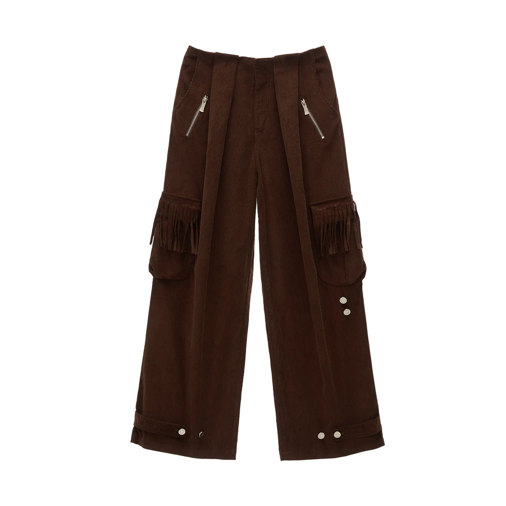 MAMC Fringe Pocket Corduroy Straight-Leg Trousers