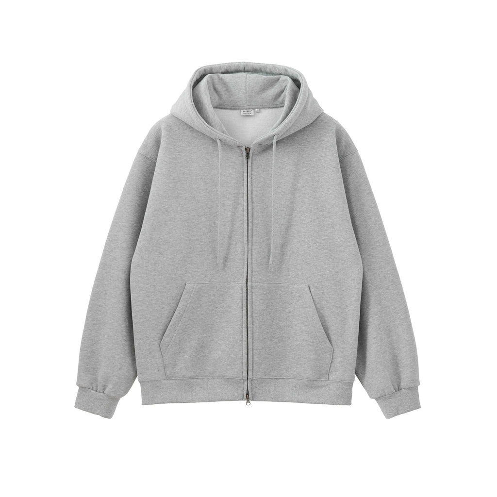 BUTTBILL 500g Warm Fleece-Lined Zip-Up Hoodie