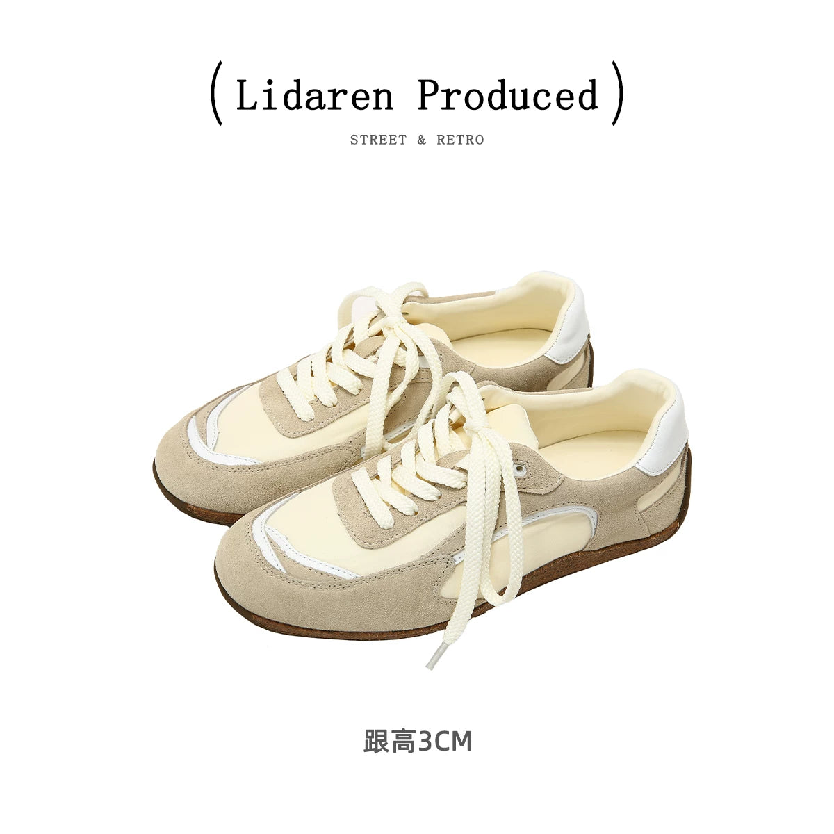 Lidaren Produced Suede Lace-Up Thick Sole Training Sneaker