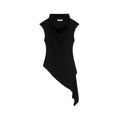 FUNKYFUN Irregular Hem Slim Fit Cowl Neck Tank Top