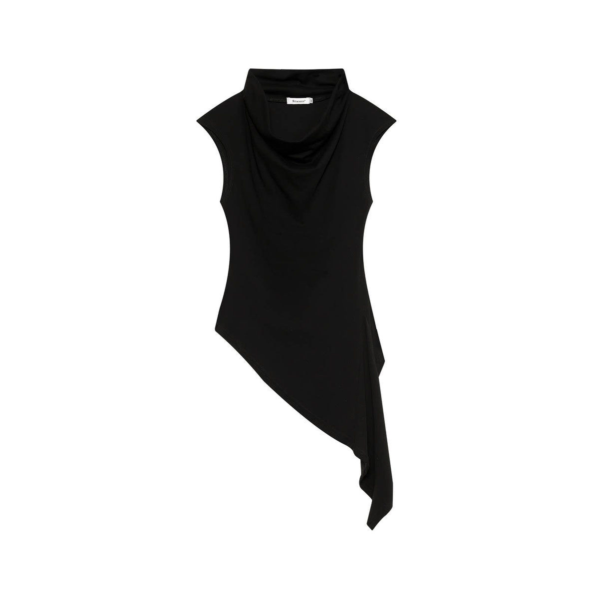FUNKYFUN Irregular Hem Slim Fit Cowl Neck Tank Top