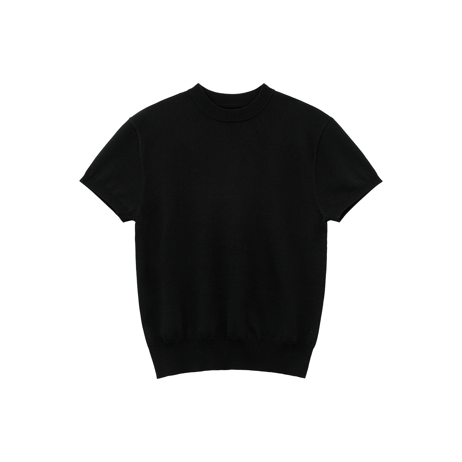 TURNTIDE Ice Silk Slim Knit Small Neckline Tee