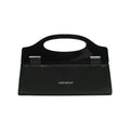 COSTUSTOOT Black Faux Leather Magnetic Snap Top-Handle Bag