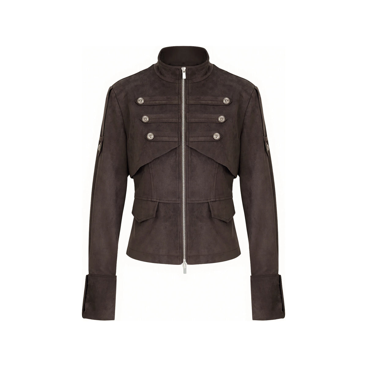 JIKOO Cropped Casual Jacket for Women – Stand-Collar Cool Chic Blazer