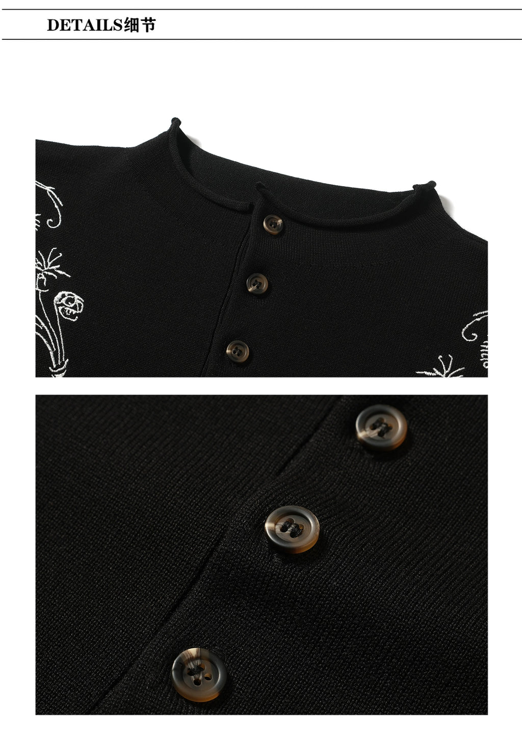 TZ Killer Flower Embroidered Knitted Sweater