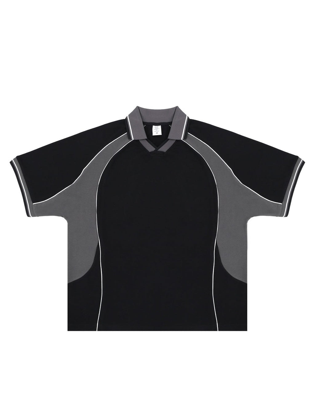 FORGIVNESS Lapel Contrasting Color Splicing Polo Shirt