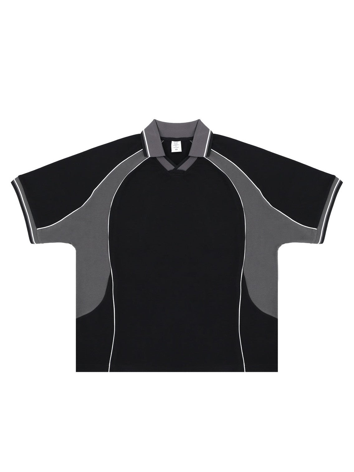 FORGIVNESS Lapel Contrasting Color Splicing Polo Shirt