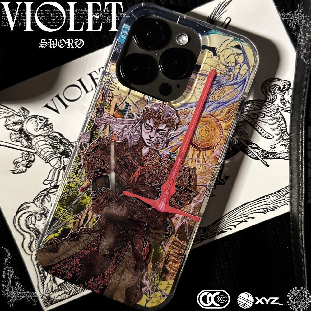 Violet Red Sword IMD Dual-Layer Patchwork iPhone Pro Max Case