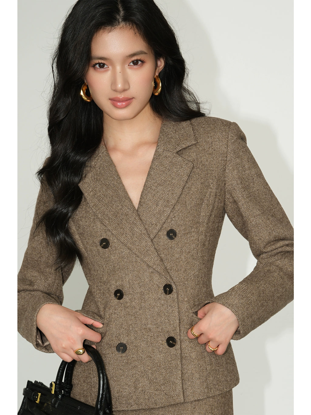 NEVA HU Waist Suit Woolen Jacket