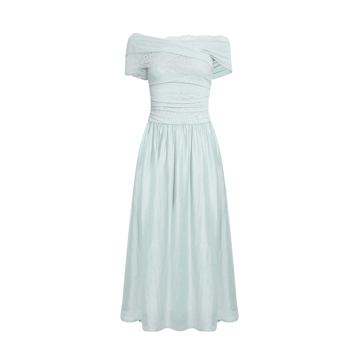 Wildberry One-word Shoulder Waist Slim Dress