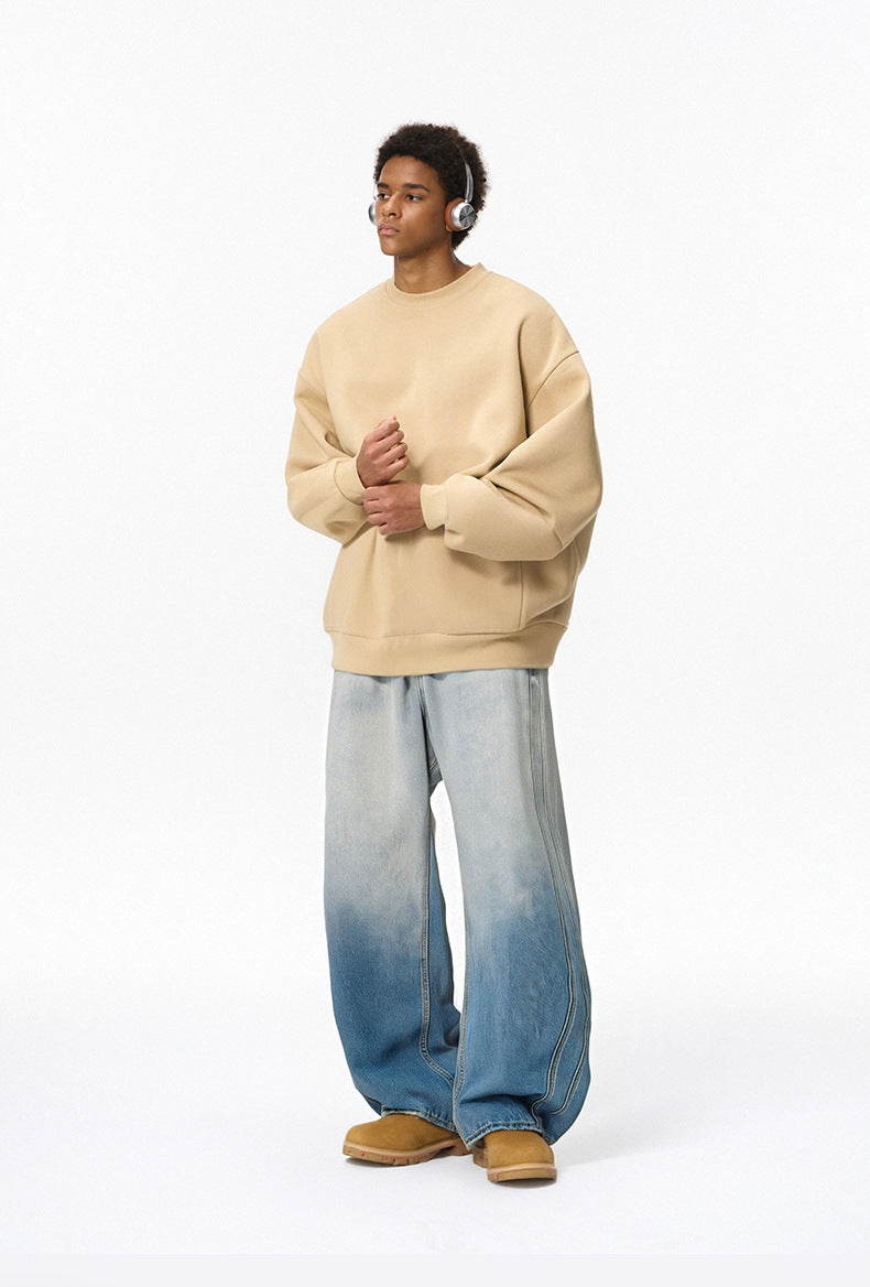 Inflation Gradual Change Worn Wide Leg Jeans