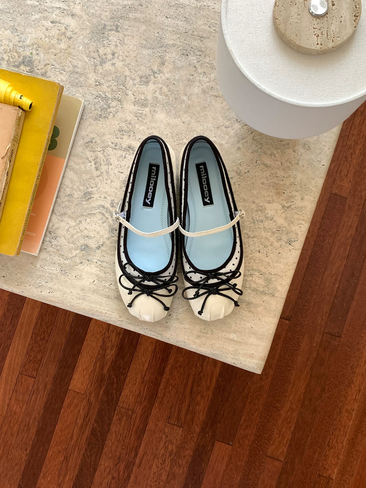 MILOOEY Leather Bow-Strap Mary Jane Flat