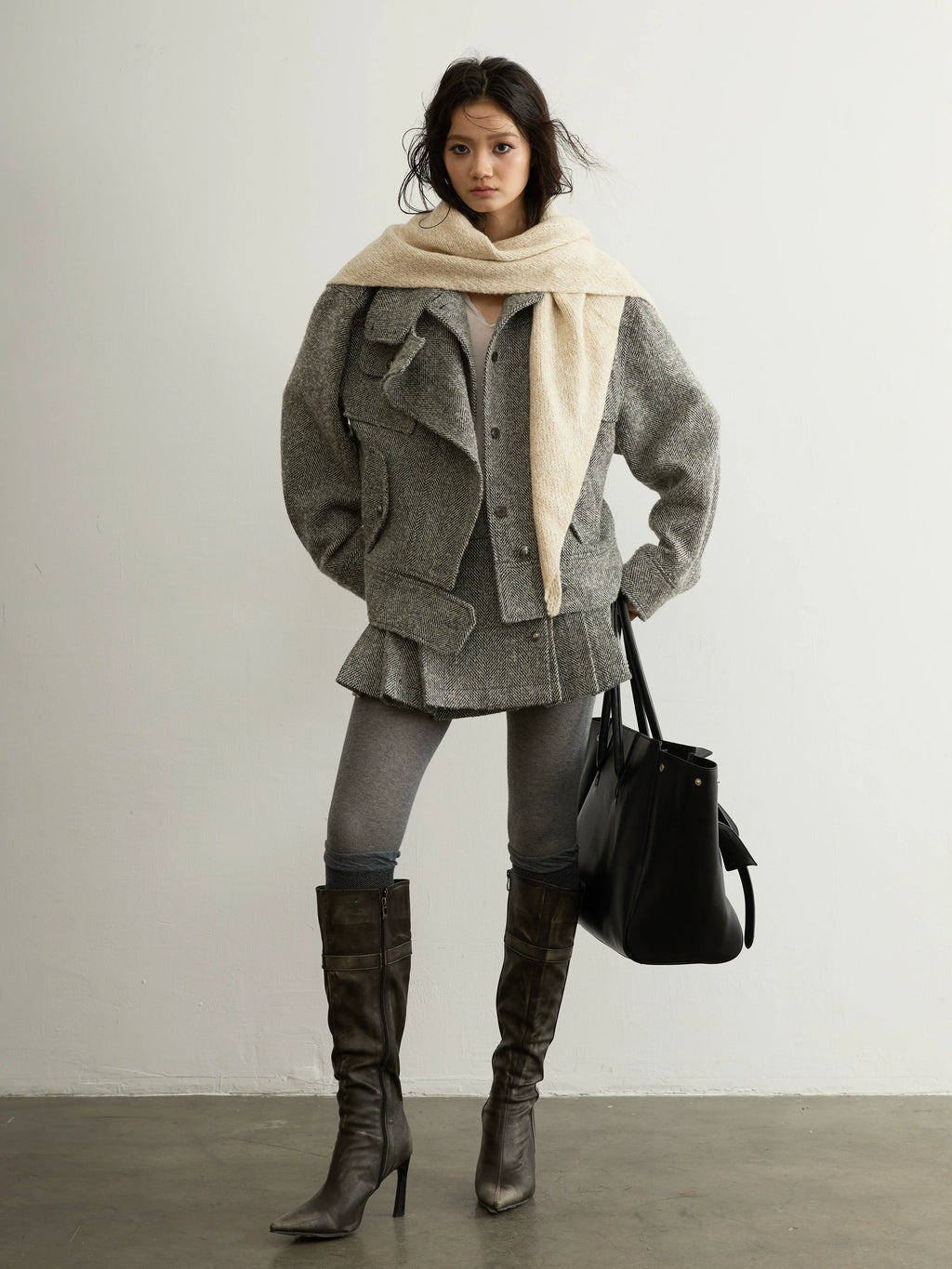 JNYLON Tooling Tweed Silhouette Jacket