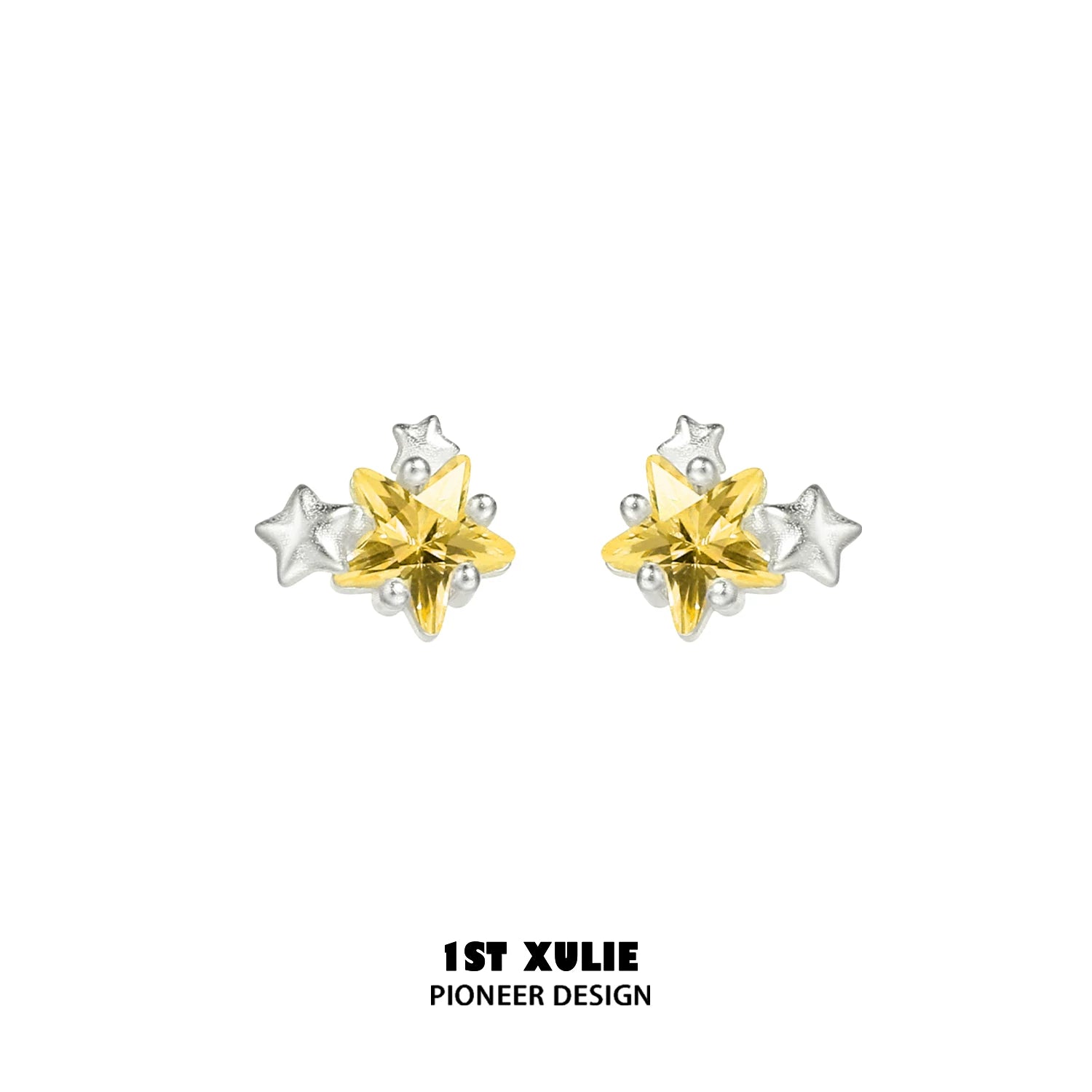 1ST XULIE Sterling Silver Star Stud Earrings