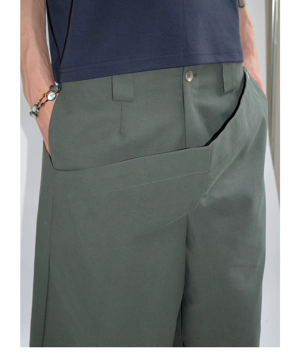 FUNKYFUN Layered 3D Architectural Relaxed Fit Shorts