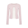 Wildberry Gentle Pink Faux Two-Piece Slim Fit Knit Cardigan