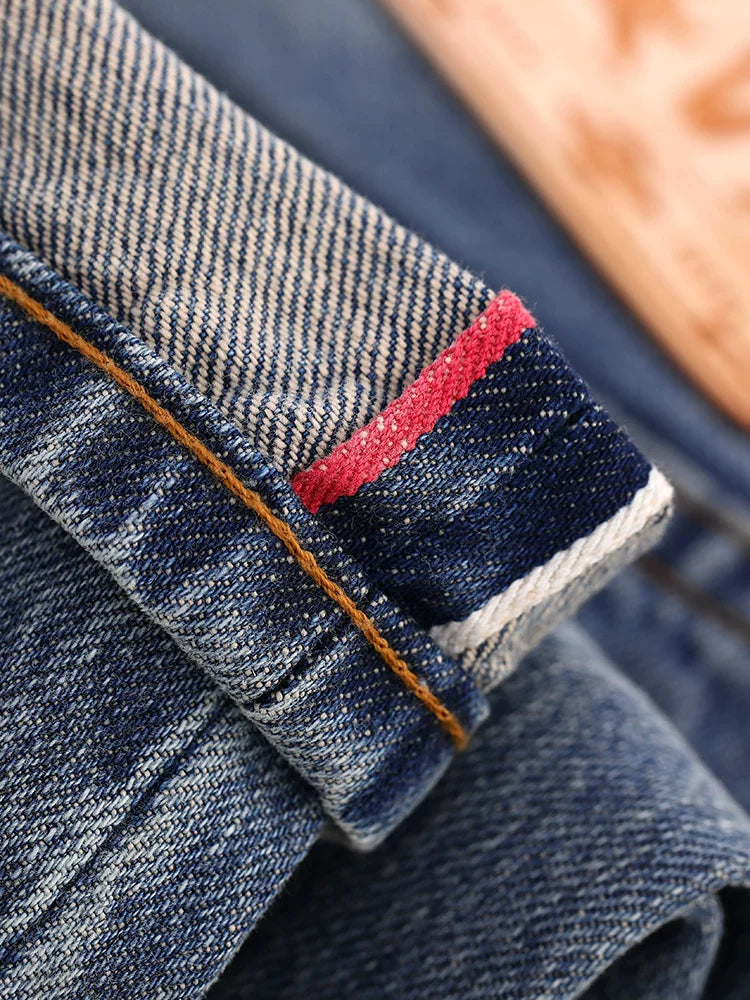 Mbbcar Vintage Washed Selvedge Straight-Leg Jeans