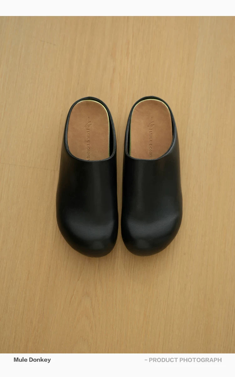 Donkey Anti-velvet Thick-soled Lazy Ugly Bag Head Half Slippers
