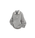 RELABEL Half Zipper Loose Lapel Long Sleeve