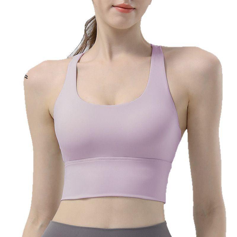 TIANQINGSE Sports Yoga Vest Solid Cup Cross Back