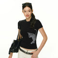 ARISEISM American Retro Cat Peeking Fitted Tee