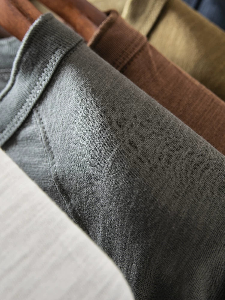 PrintAce Bamboo-Joint Cotton Breathable Loose-Fit Henley