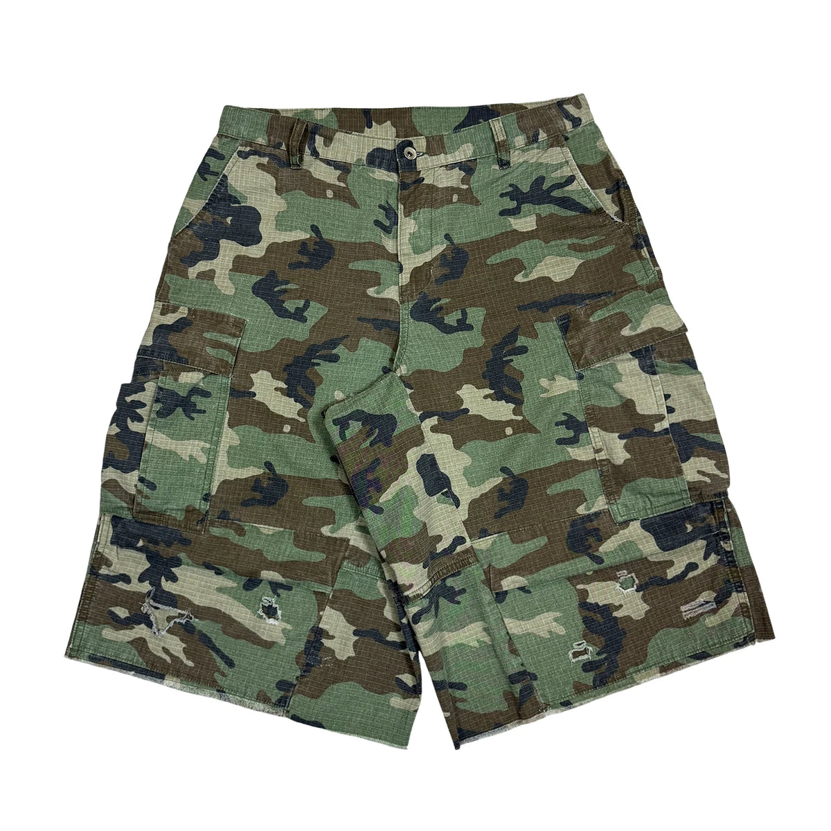 COMICTREE Camo Washed Straight-Leg Cargo Shorts