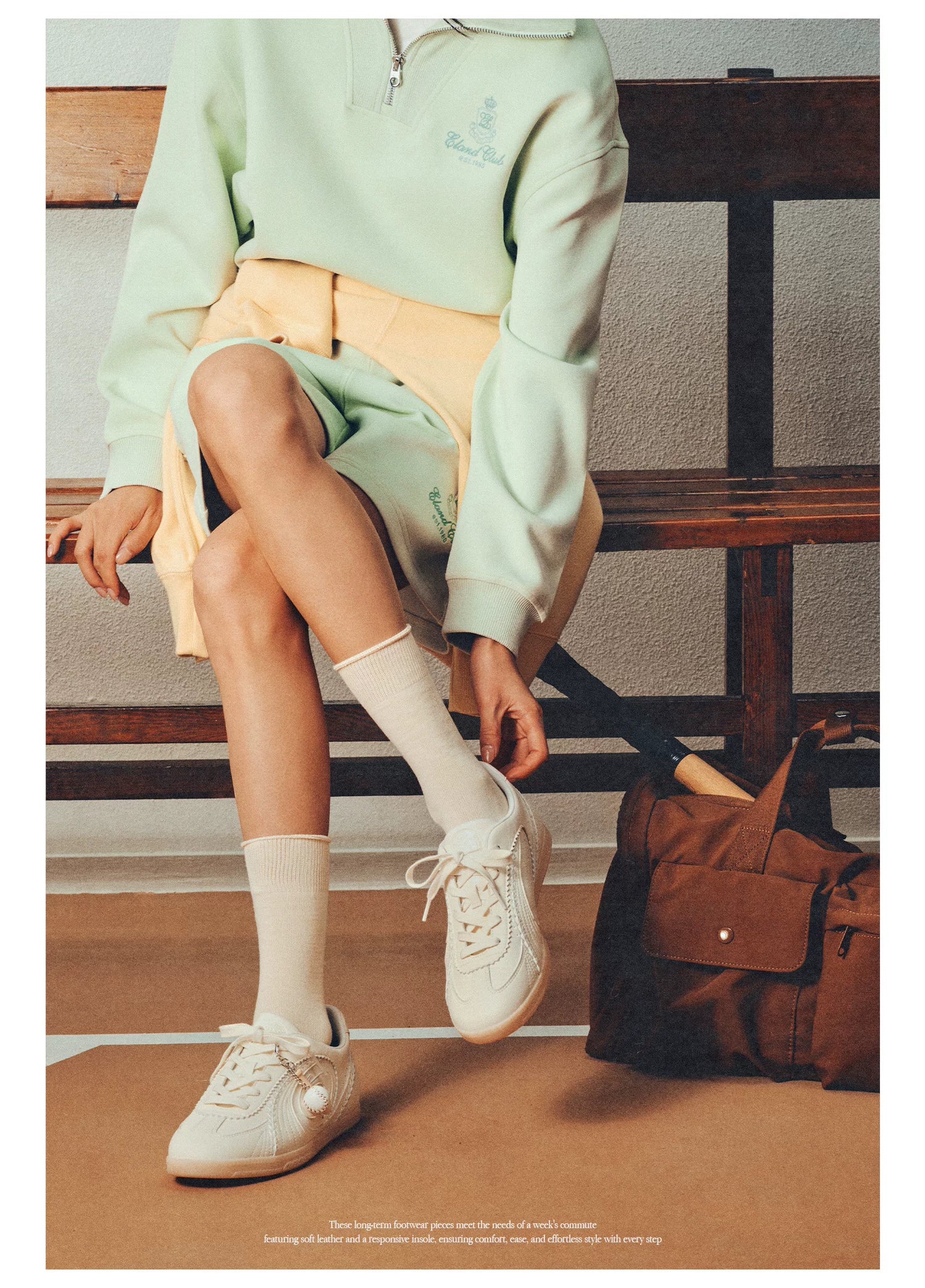 OLD ORDER Leather Lace-Up Retro Trainer