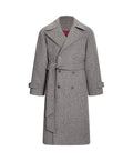 INTERLINKED Plaid Wool Double-Breasted Long Coat