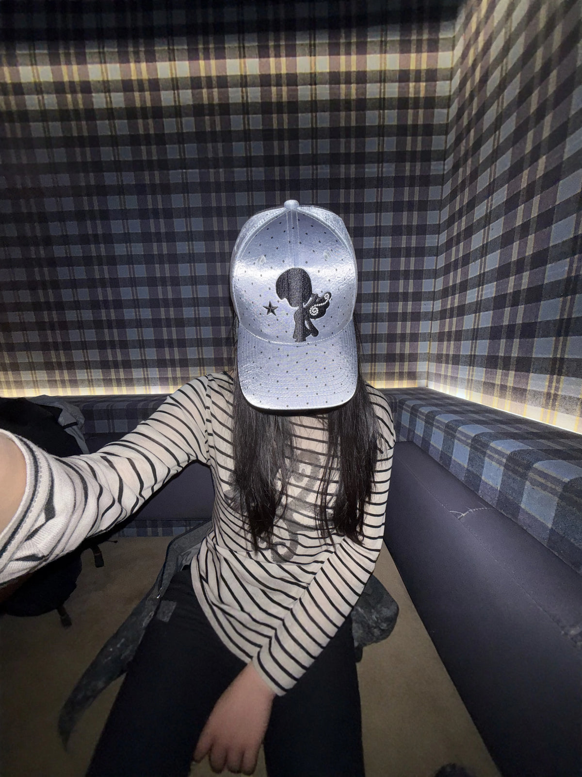 TheNewYouthPark Satin Star Print Polka Dot Bucket Hat