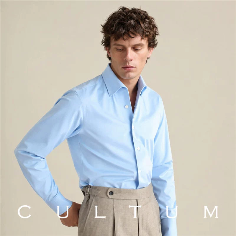 CULTUM Wrinkle-Free Slim Fit Long-Sleeve Dress Shirt