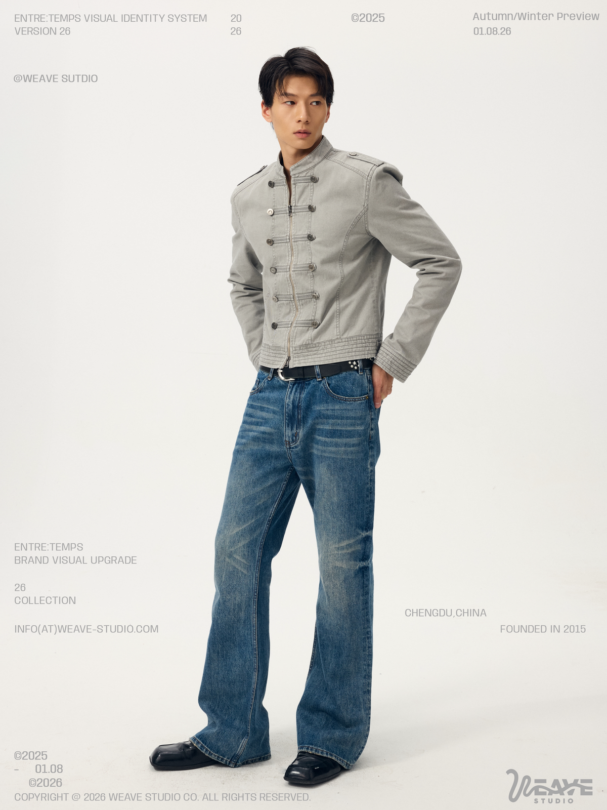 WEAVE Napoleon Palace Buttons Cropped Jacket