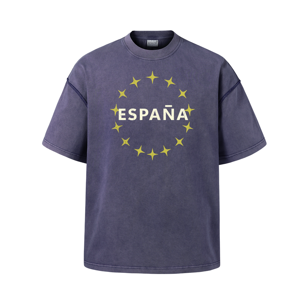 NOVACAM Letter Star Print Loose Tee