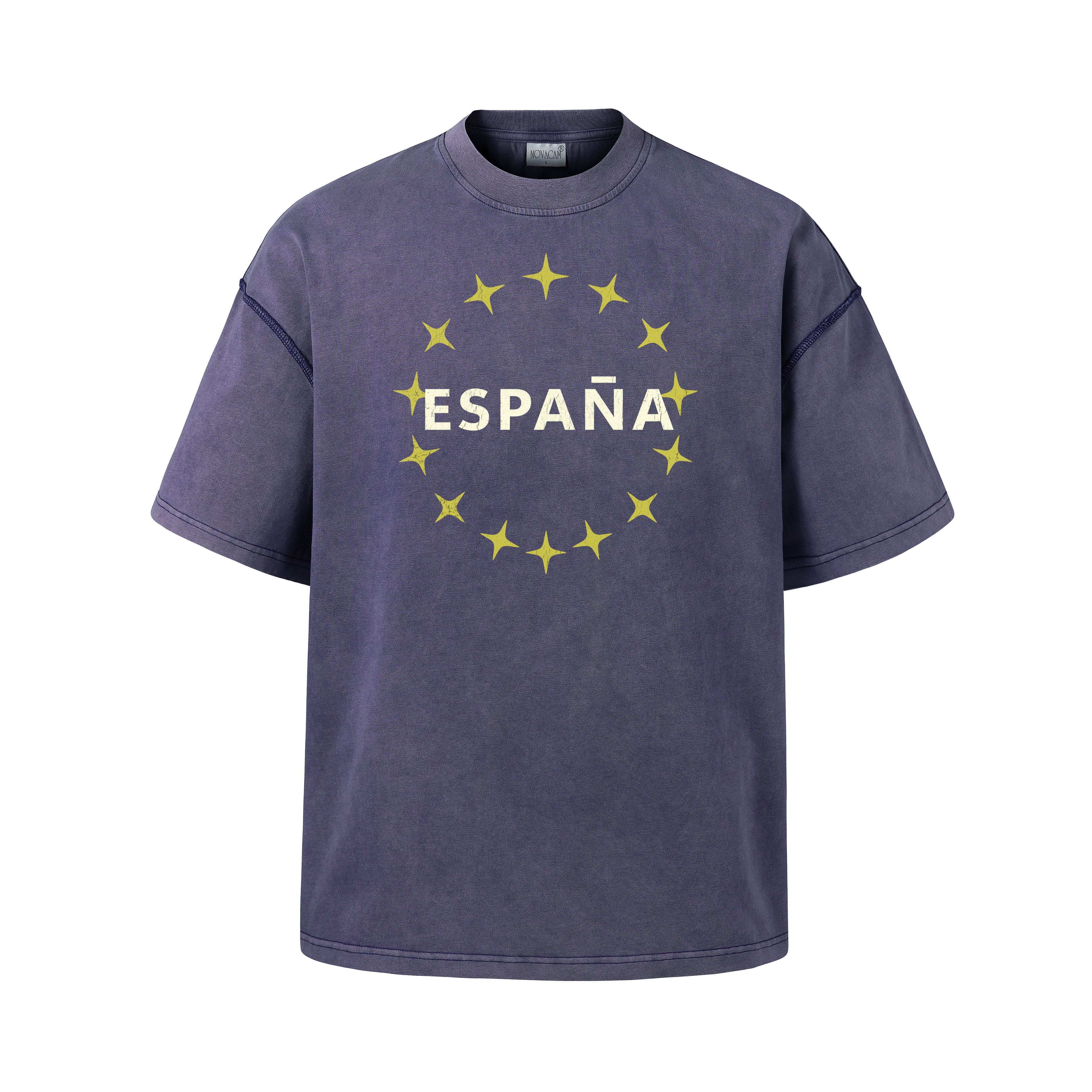 NOVACAM Letter Star Print Loose Tee