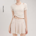 TIANQINGSE with Chest Pad Drawstring Plastic Waist Slim Quick-drying Sports Short Sleeves