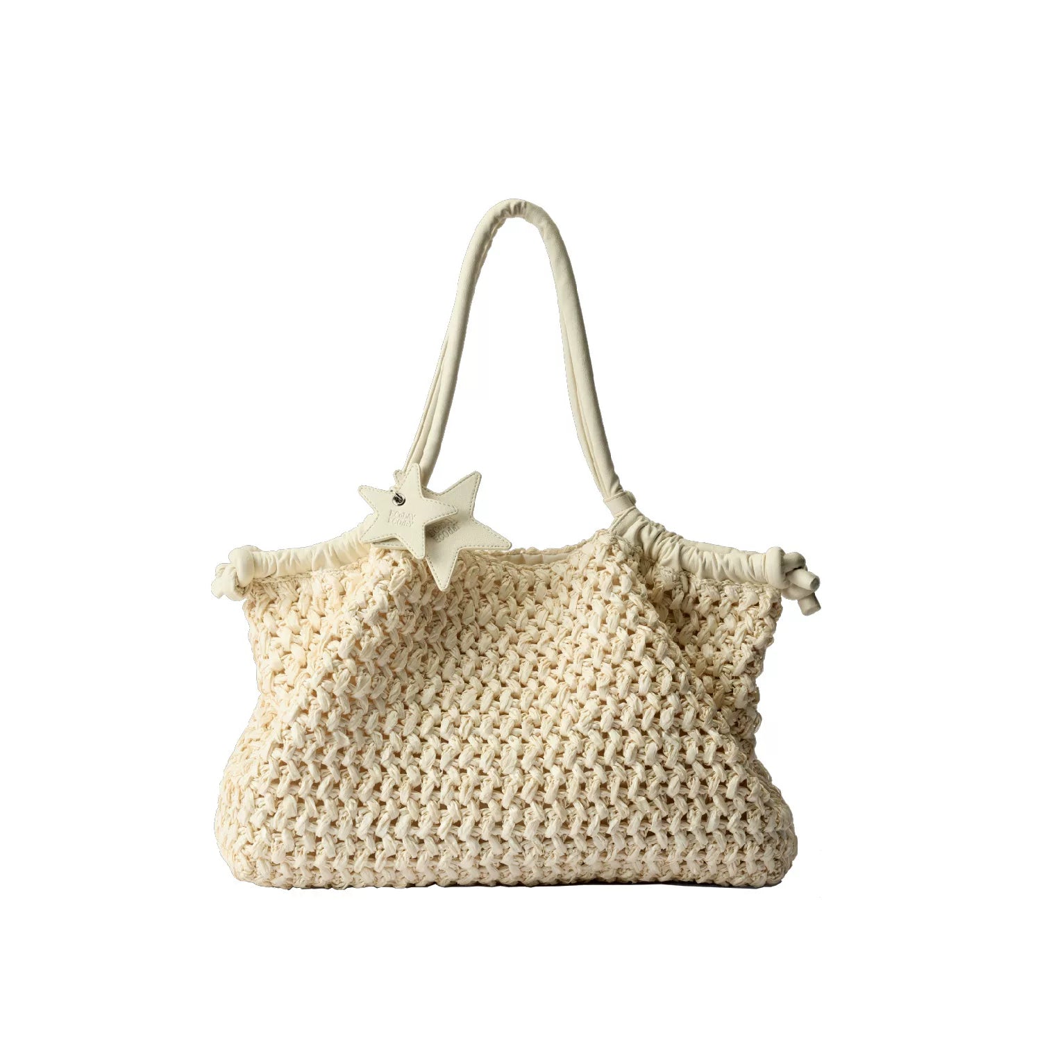 ECODAY Off White Woven Straw Hobo Bag
