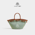 LOSEA Washed Denim Magnetic Snap Shoulder Bag