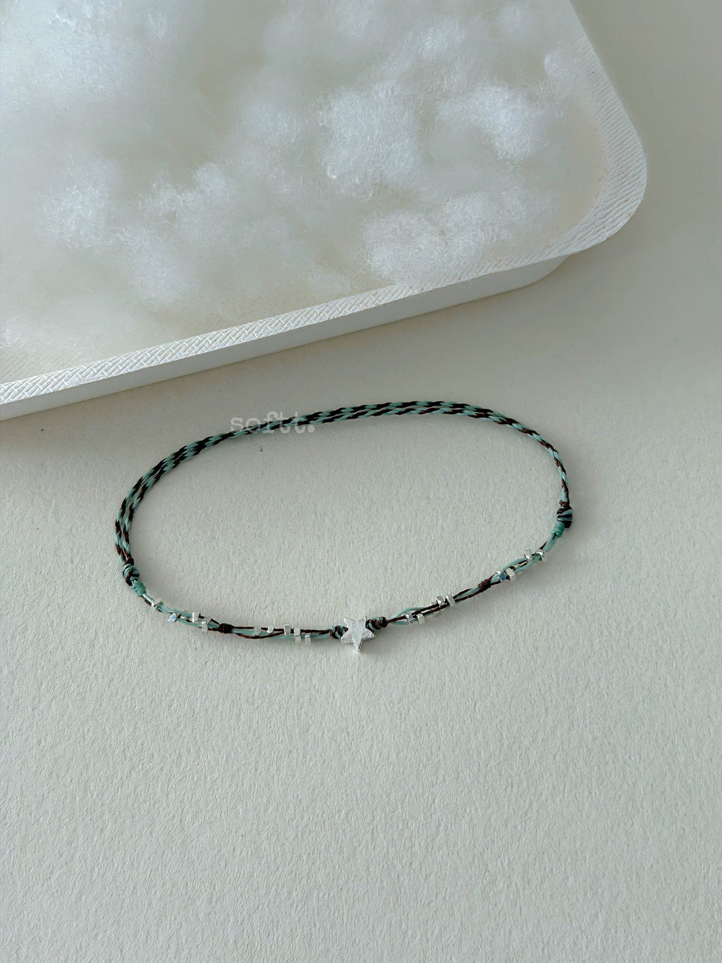 softt Sterling Silver Star Charm Braided Bracelet