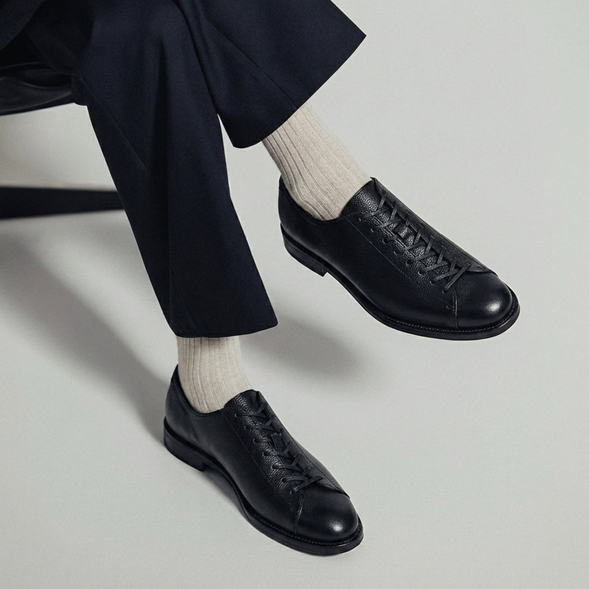 TERRAKOO Leather Lace-Up Thick-Sole Derby