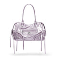 JELLY TOYBOY Purple Faux Leather Zip-Top Tote