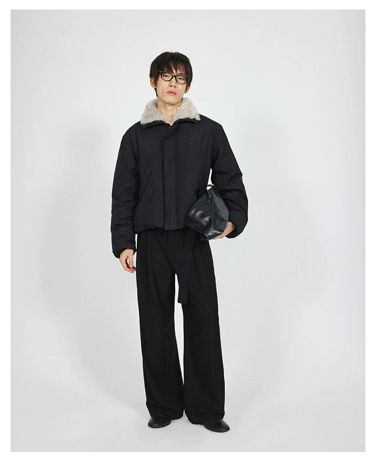 Stay The Night Three-dimensional Double-pleated A-word Trousers