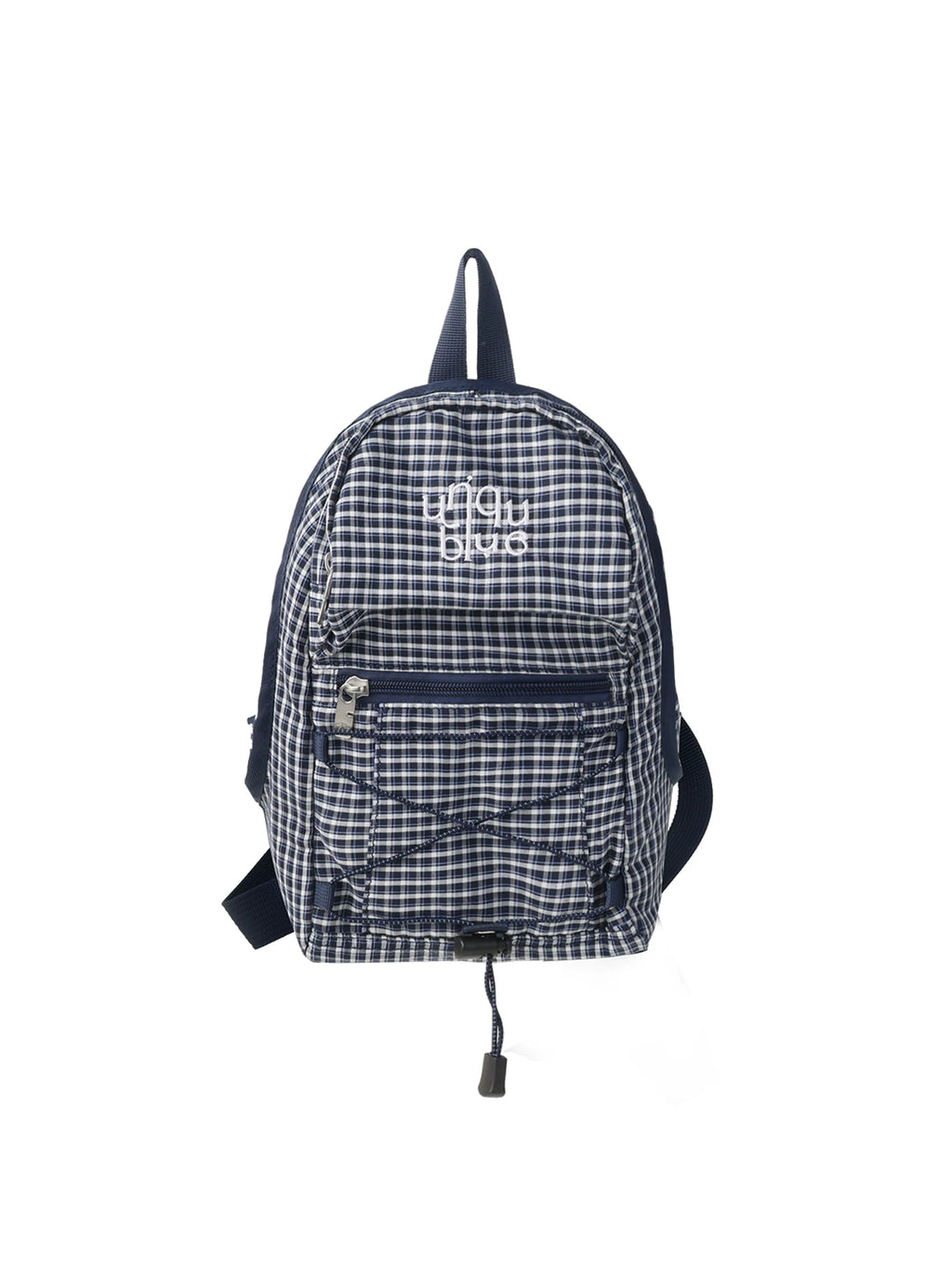 Unique blue Royal Blue Plaid Canvas Zip-Top Backpack